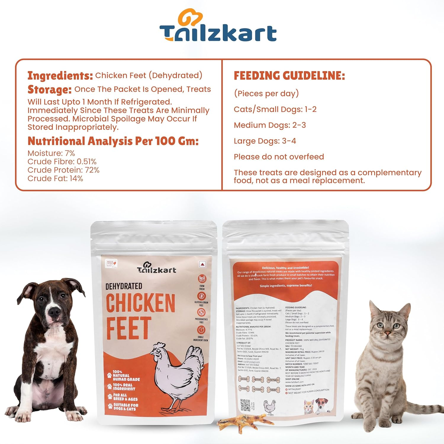 dehydrated chicken feet