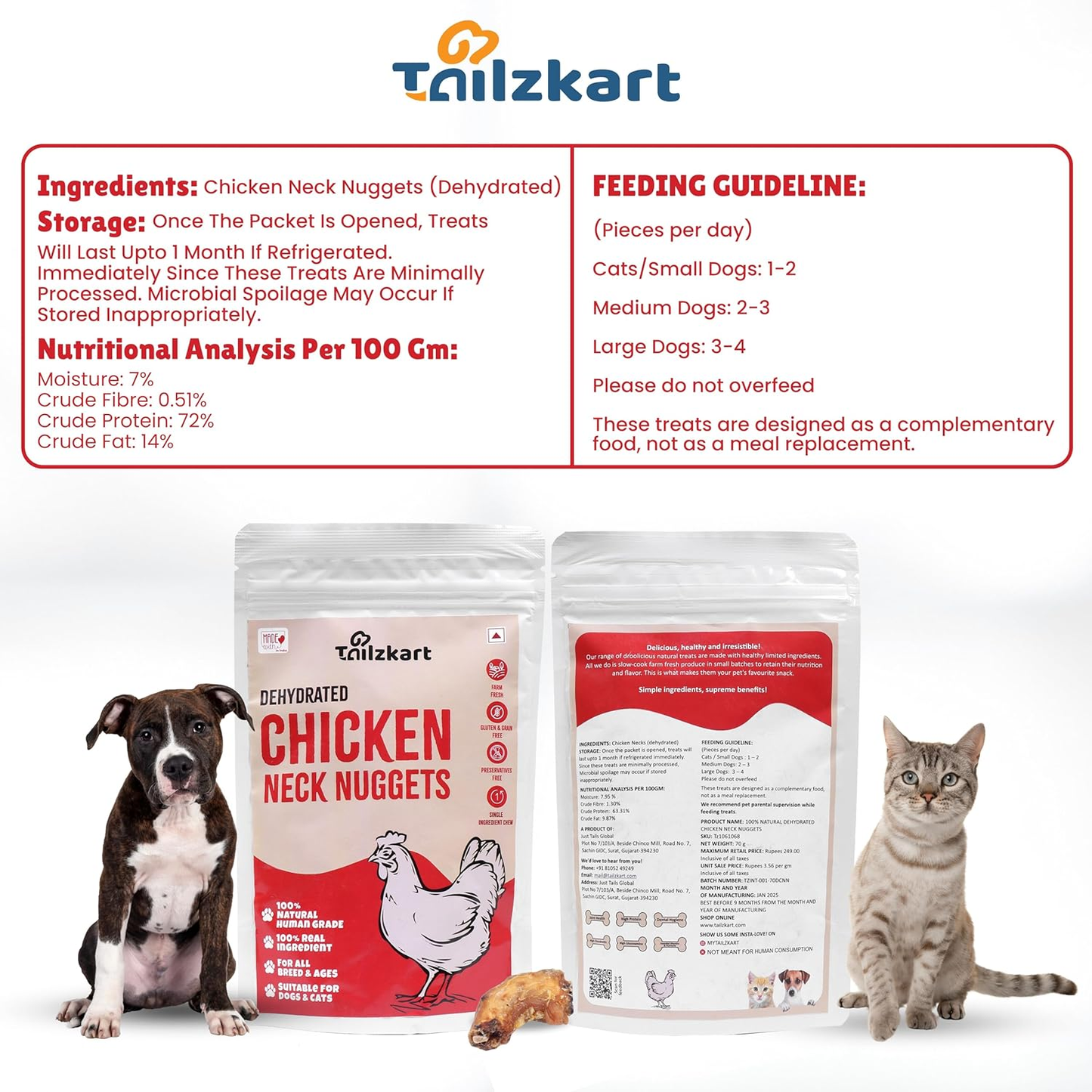 dehydrated chicken neck nuggets