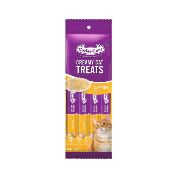 cutie catz creamy treat chicken flavour