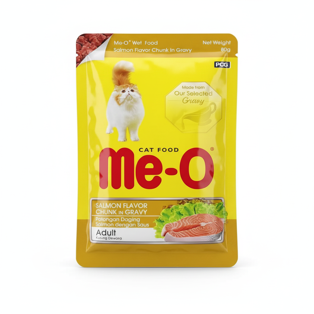 me-o salmon chunk in gravy 80 g