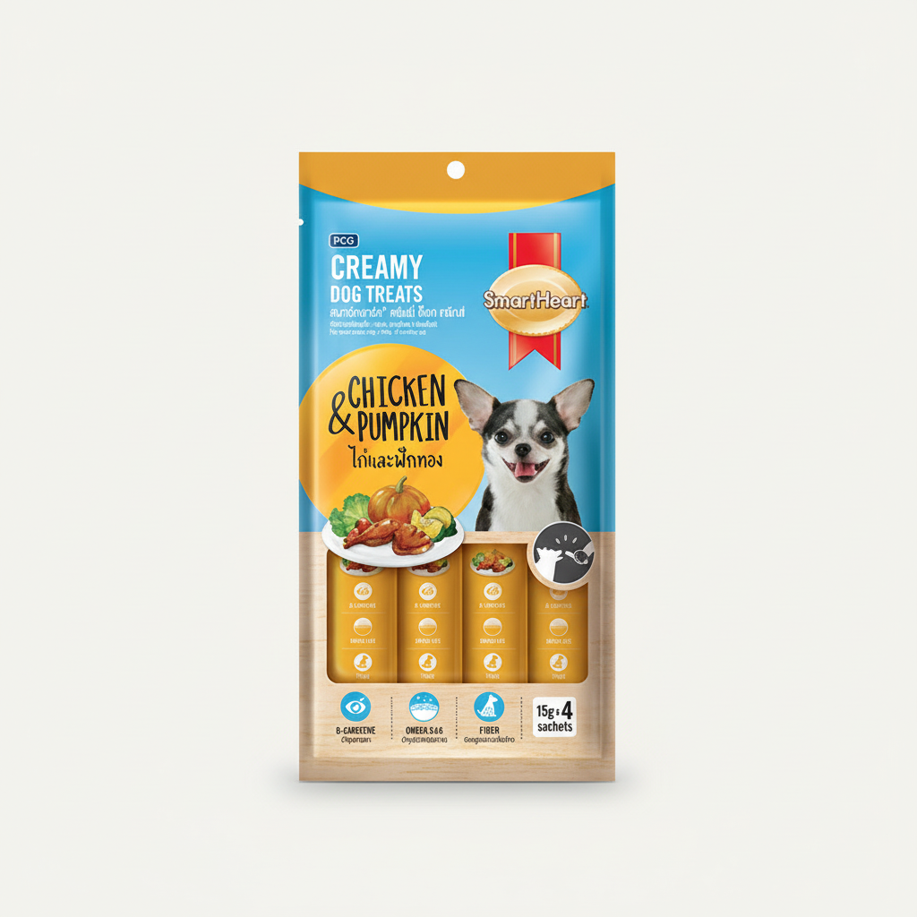 smartheart creamy treat chicken & pumpkin flavor