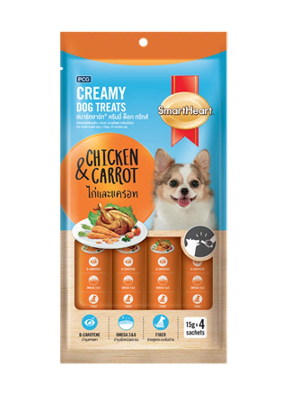smartheart creamy treat chicken & carrot flavor