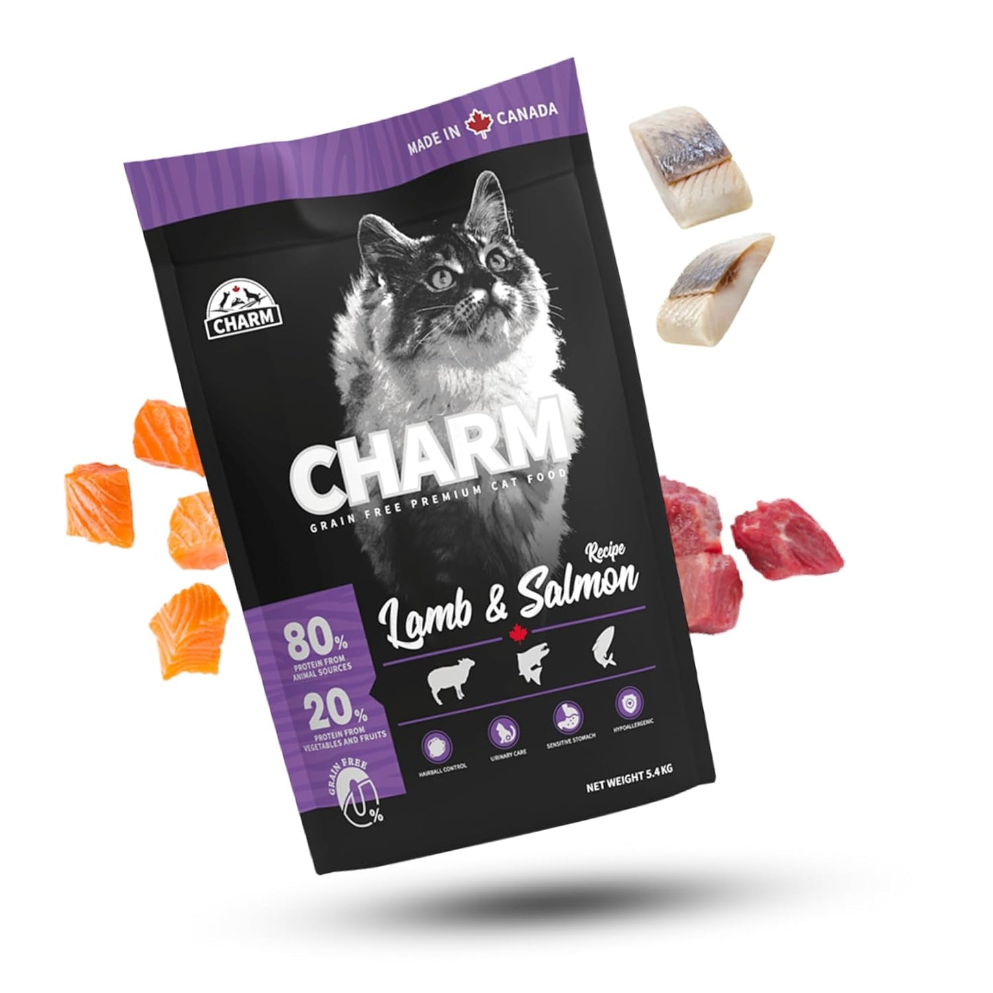 charm lamb & salmon cat