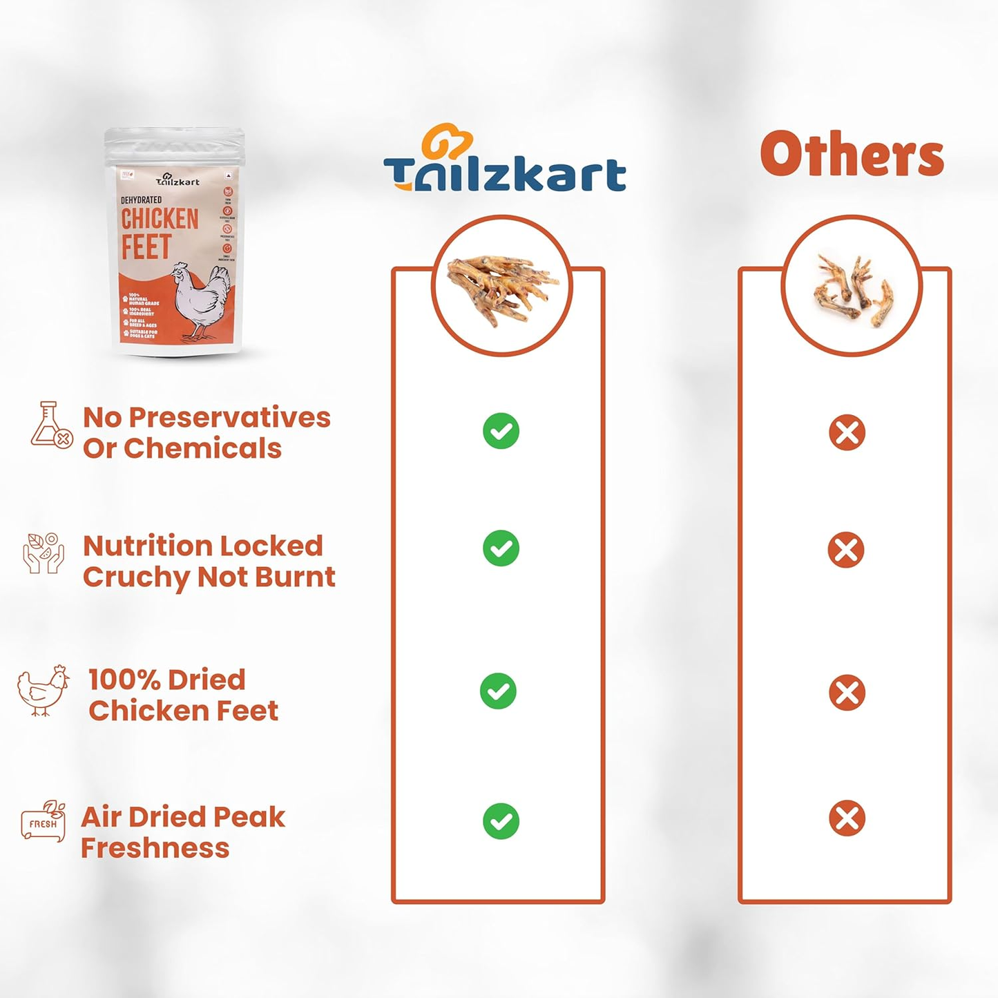 dehydrated chicken feet