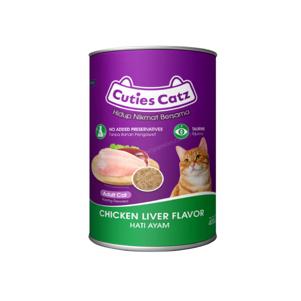 CUTIE CATZ CHICKEN LIVER FLAVOR CAN 400 G
