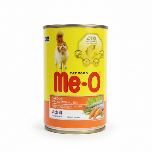 Me-O Sardine With Salmon In Jelly Can 400 G